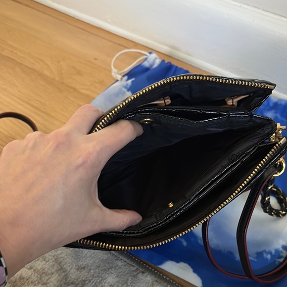 MZ Wallace Crosby Pippa Black Patent  Quilted Bag - Picture 5 of 6